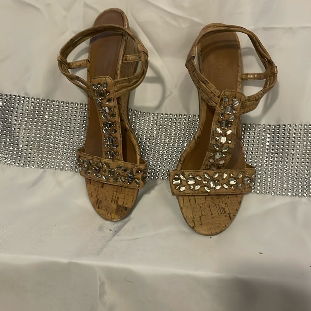 Women’s wedges embellished with crystals sz 7